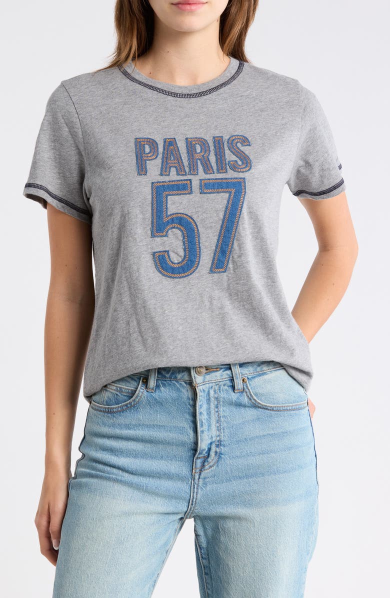 Cinq à Sept Paris 57 Heathered T-Shirt, Main, color, Heather Grey