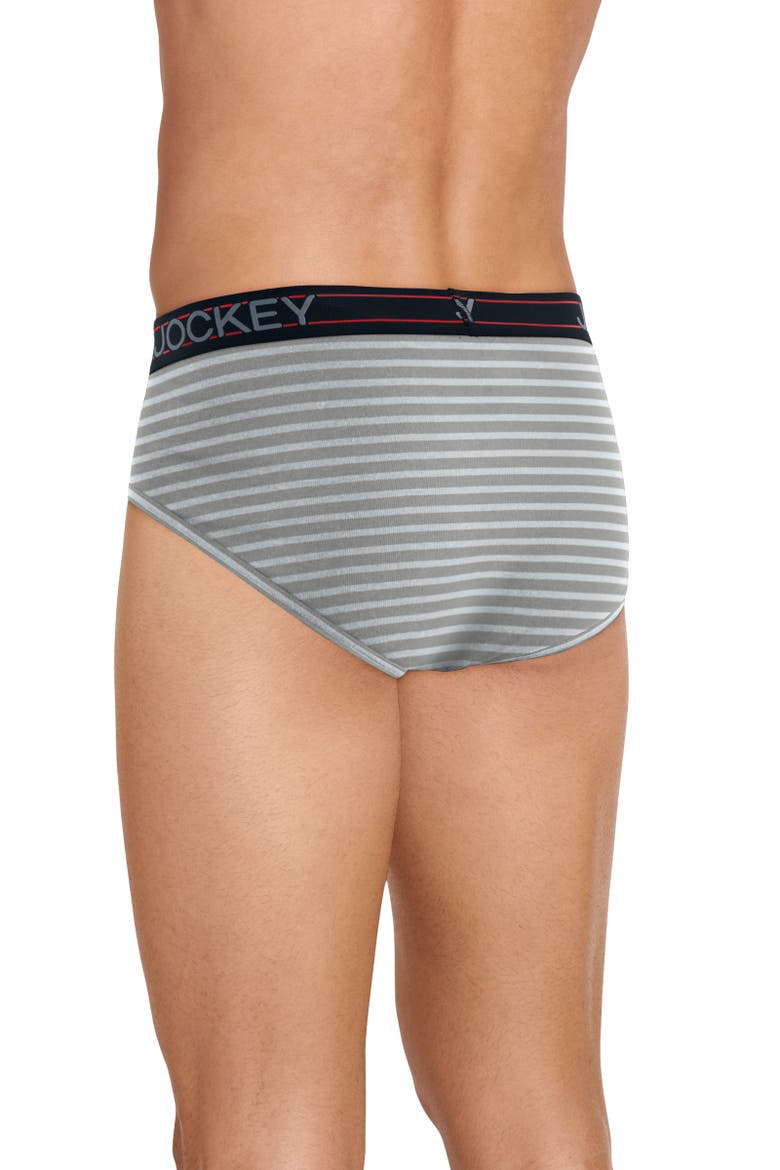 Men's Lightweight Cotton Blend Brief - 5 Pack, Alternate, color, Navy Heather/Racing Red