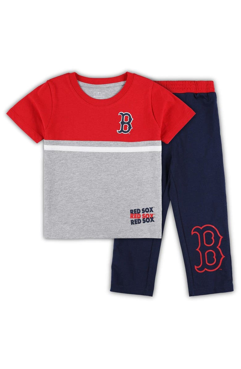 Outerstuff Toddler Navy/Red Boston Red Sox Batters Box T-Shirt & Pants Set, Main, color, 