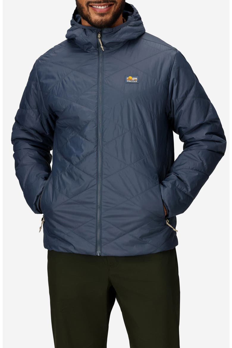 Onward Water Repellent Insulated Hooded Jacket, Main, color, THUNDERHEAD