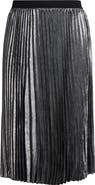Caslon® Pleated Metallic Midi Skirt