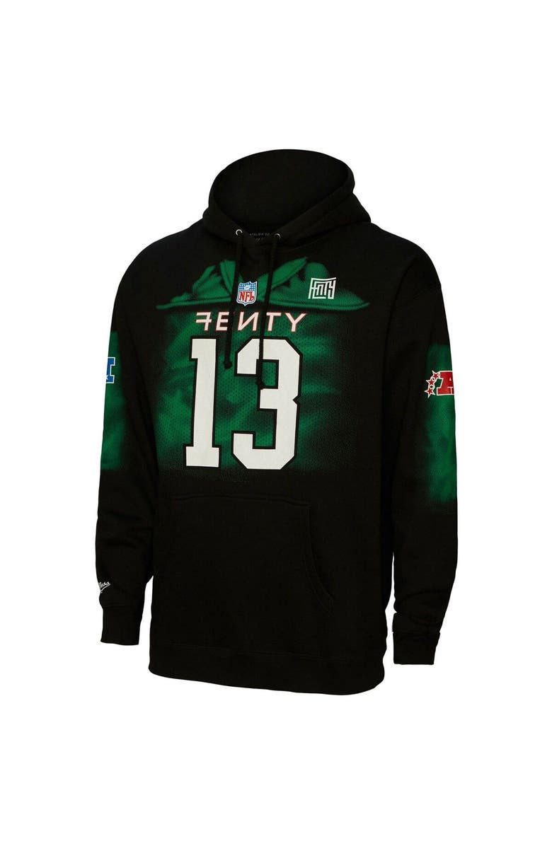FENTY for Mitchell & Ness Unisex FENTY for Mitchell & Ness Black Super Bowl LVII Jersey Pullover Hoodie, Alternate, color, 