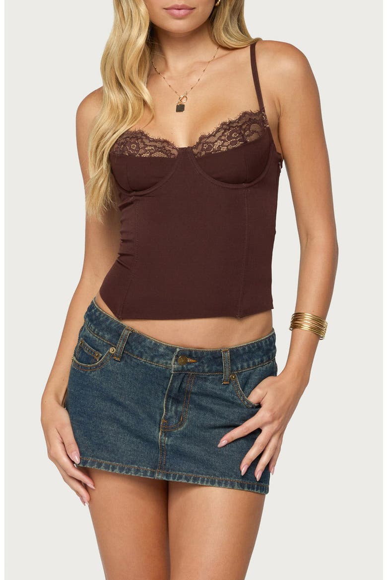 Marla Lacey Corset Camisole, Main, color, BROWN