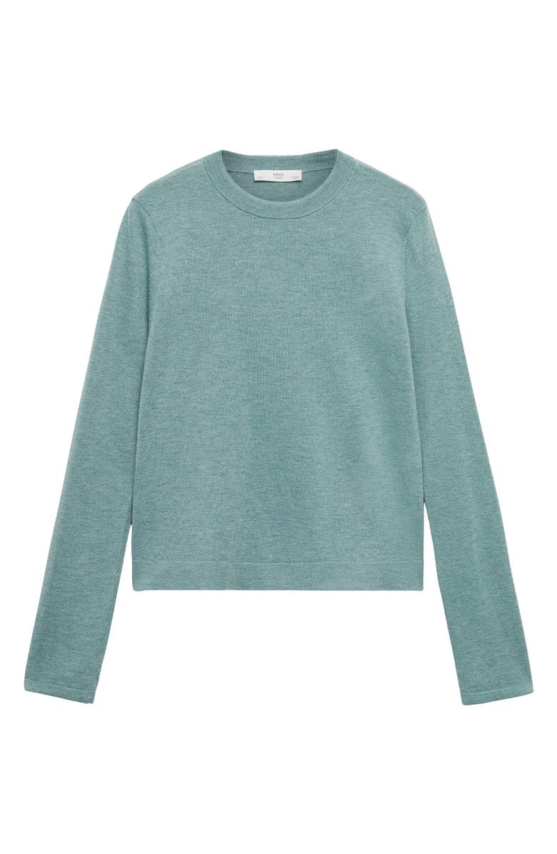 MANGO Crewneck Sweater, Main, color, Mint Green