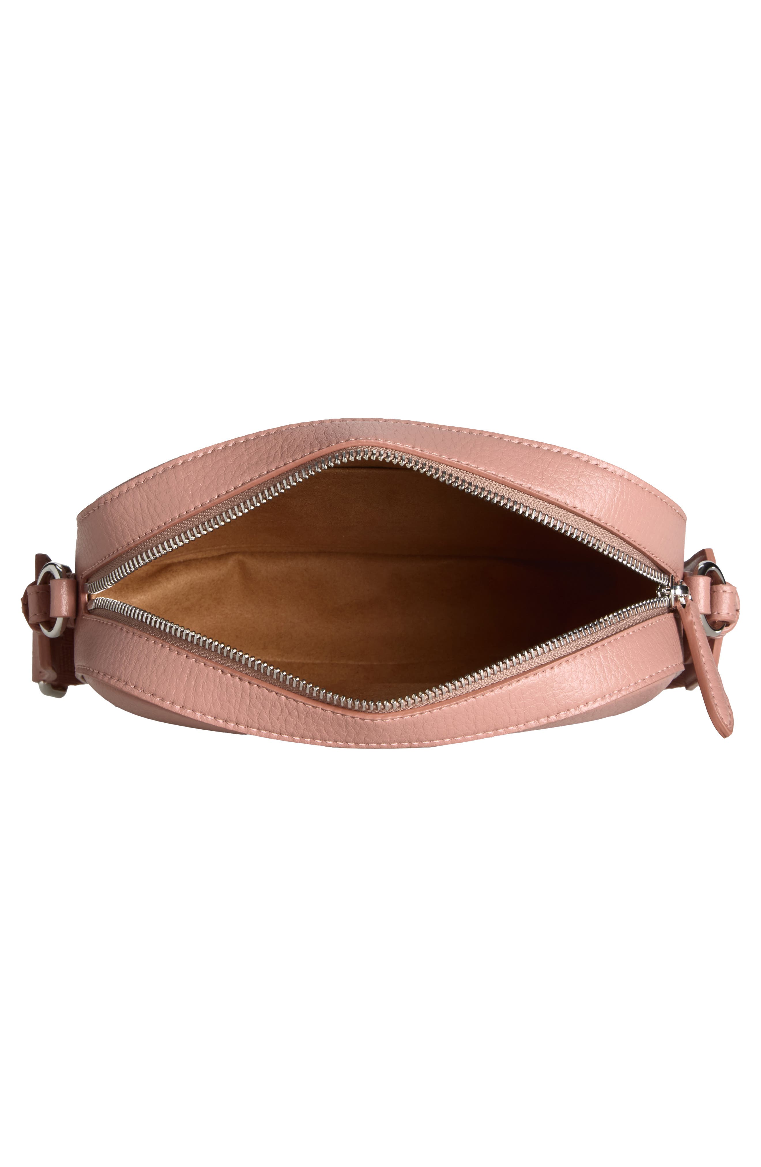 Stella McCartney Small Stud Logo Faux Leather Camera Bag, Alternate, color, Tawny Rose