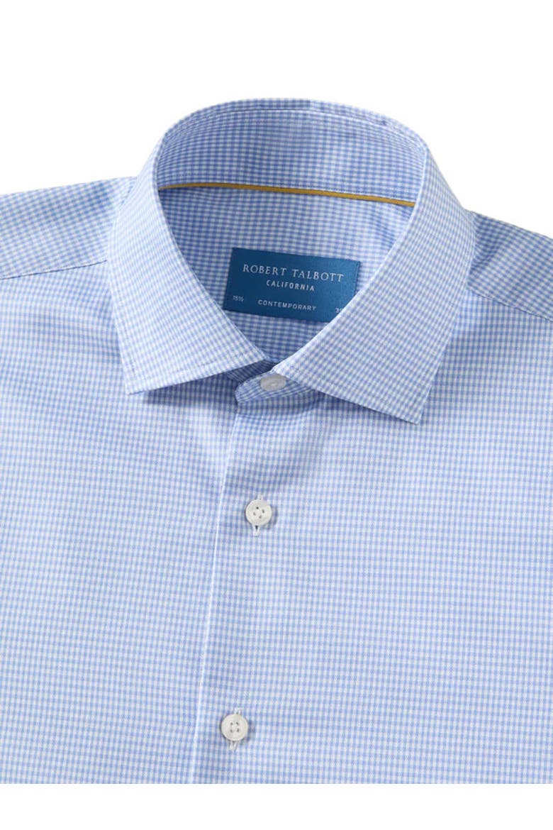 Reynolds Mini Check Shirt in Contemporary Fit, Alternate, color, Blue