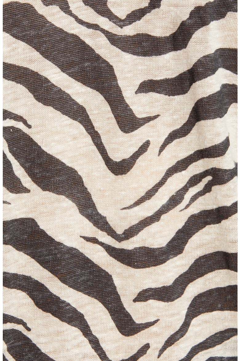 Sami Drop Shoulder V-Neck Linen Blend Tee, Alternate, color, IVORY TIGER STRIPE