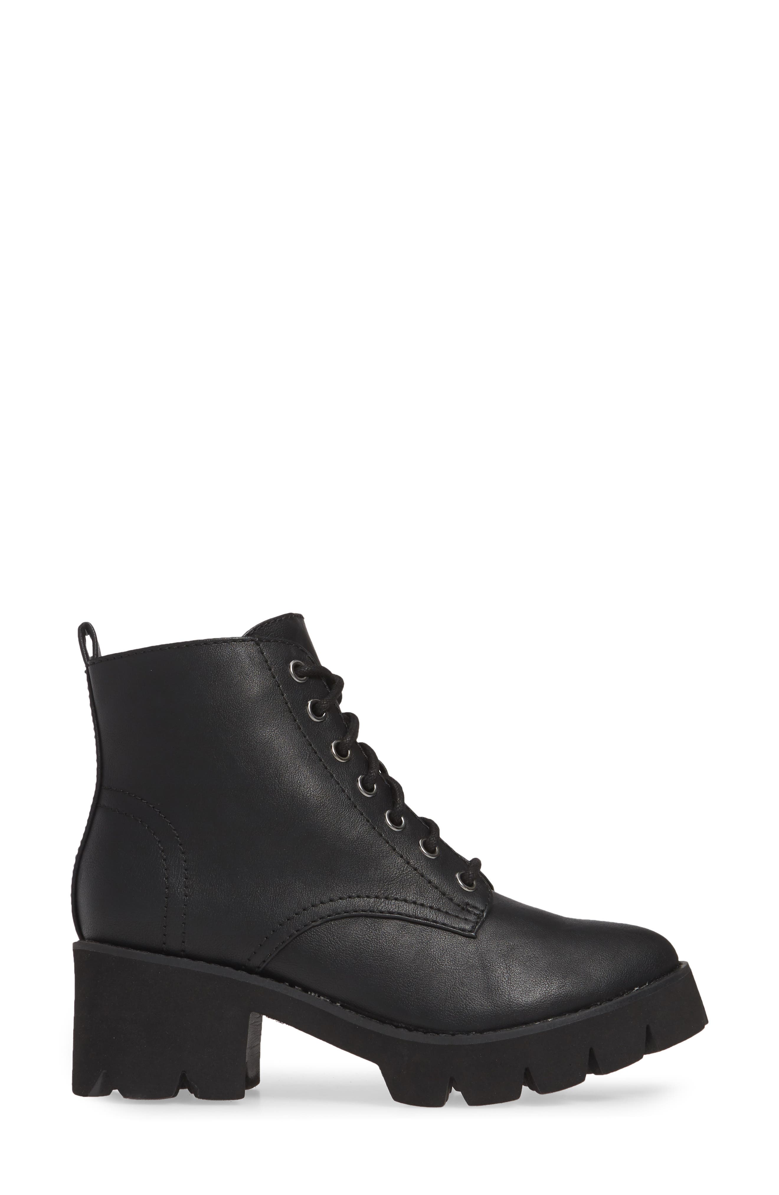 Strength In Numbers Vegan Leather Bootie, Alternate, color, BLACK FAUX LEATHER