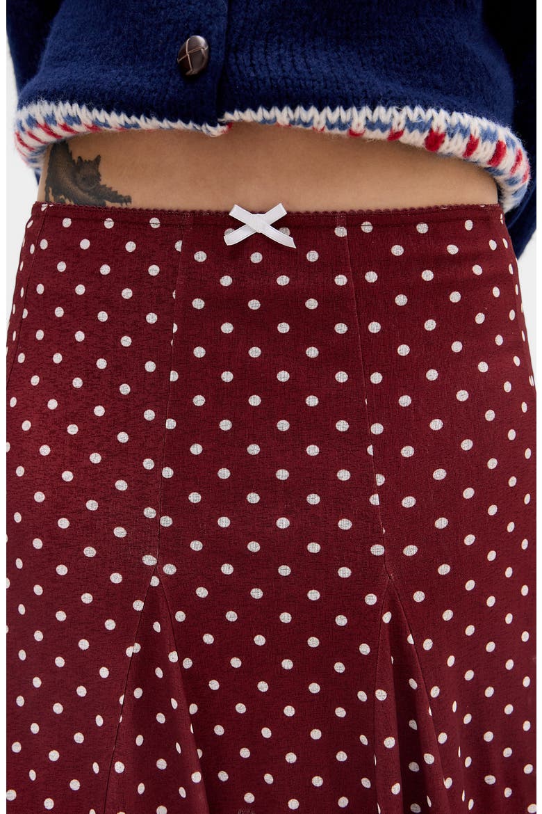 Joni Polka Dot Skirt, Alternate, color, BURGUNDY SPOT