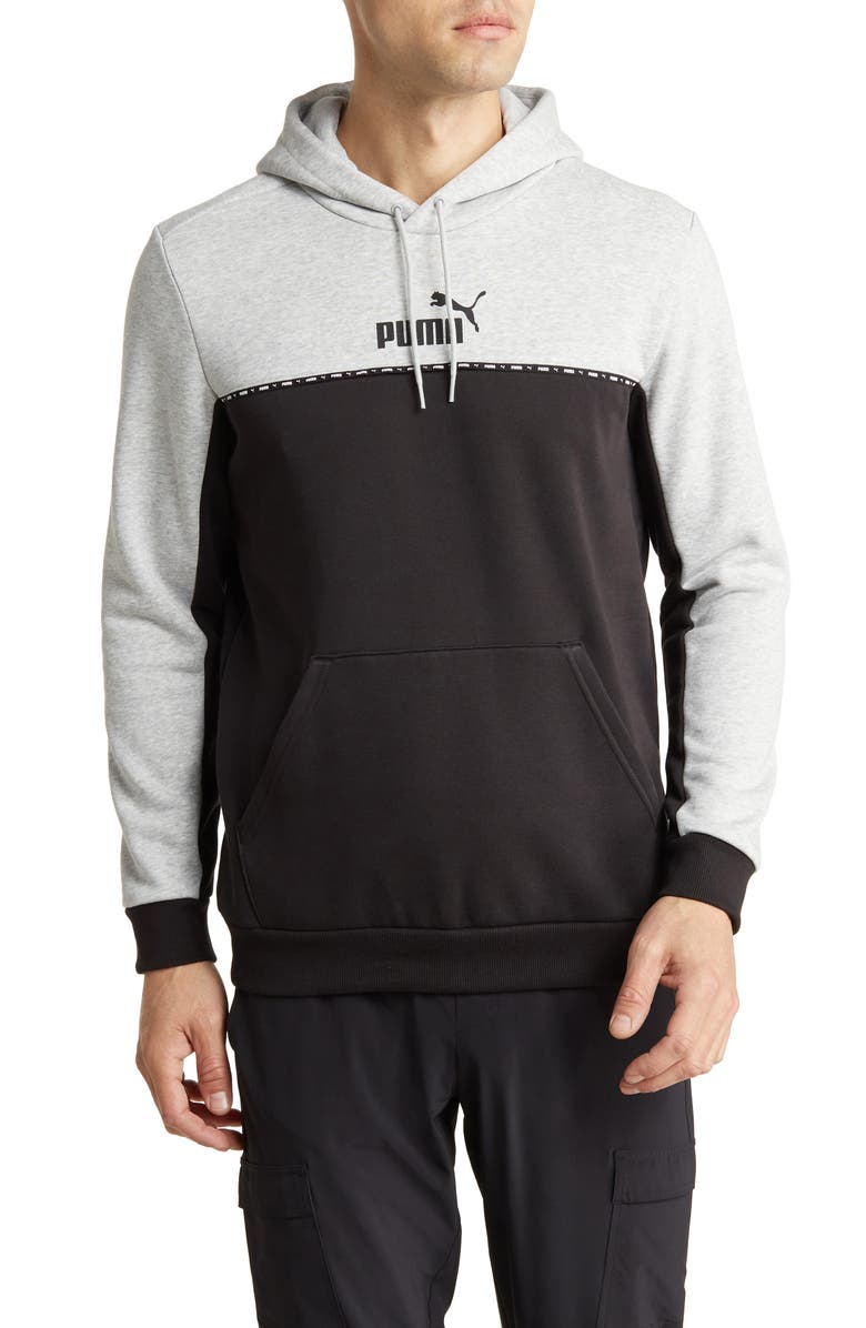 PUMA Essential Block Tape Fleece Hoodie, Main, color, 