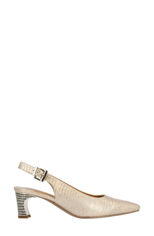 J. Reneé Hadyn Lizard Embossed Slingback Pump In Gold
