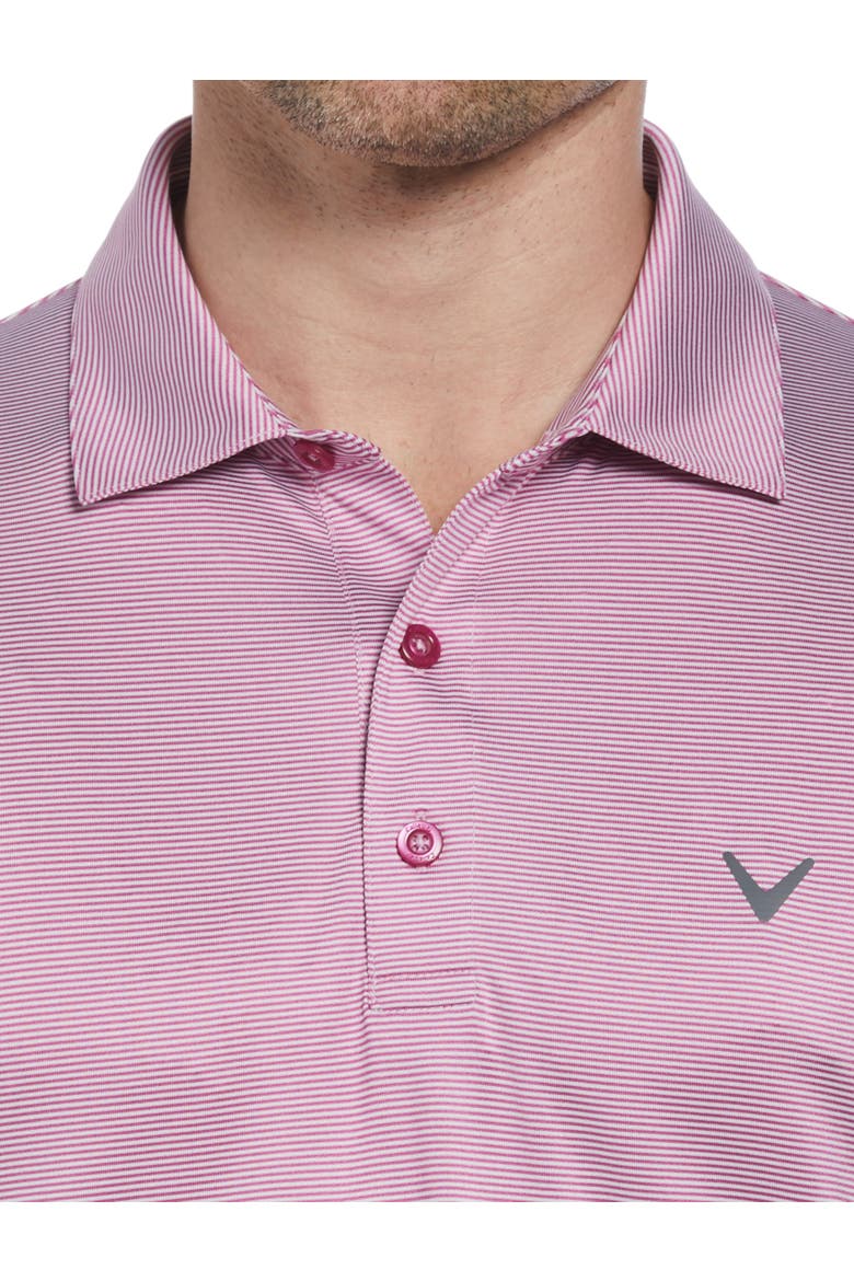 Fine Line Striped Polo Shirt, Alternate, color, PURPLE ORCHID