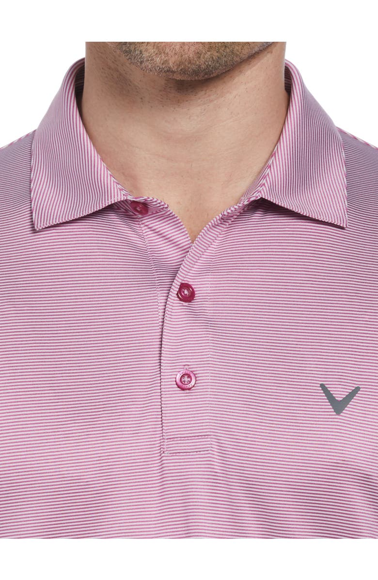 Callaway Fine Line Striped Polo Shirt, Alternate, color, Purple Orchid