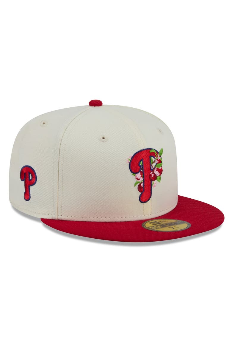 Men's New Era White/Red Philadelphia Phillies Blossom 59FIFTY Fitted Hat, Main, color, White