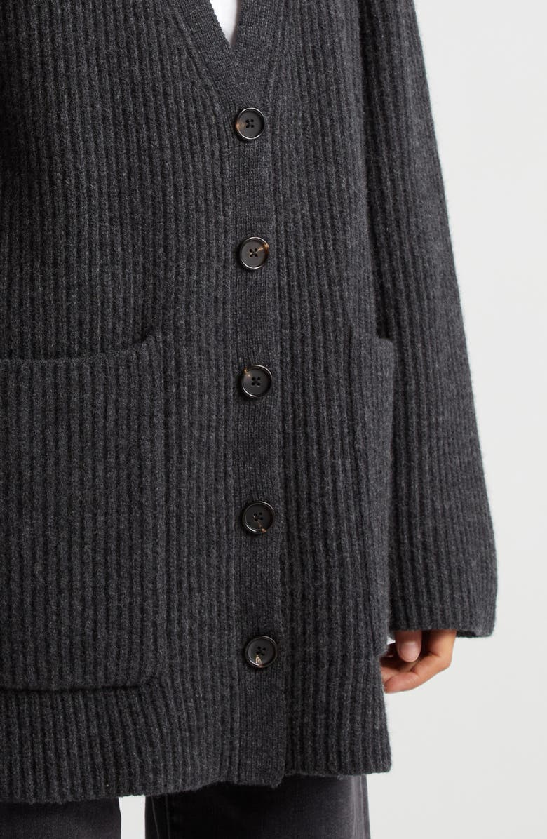 TOTEME Oversize Lambswool Rib Cardigan, Alternate, color, 