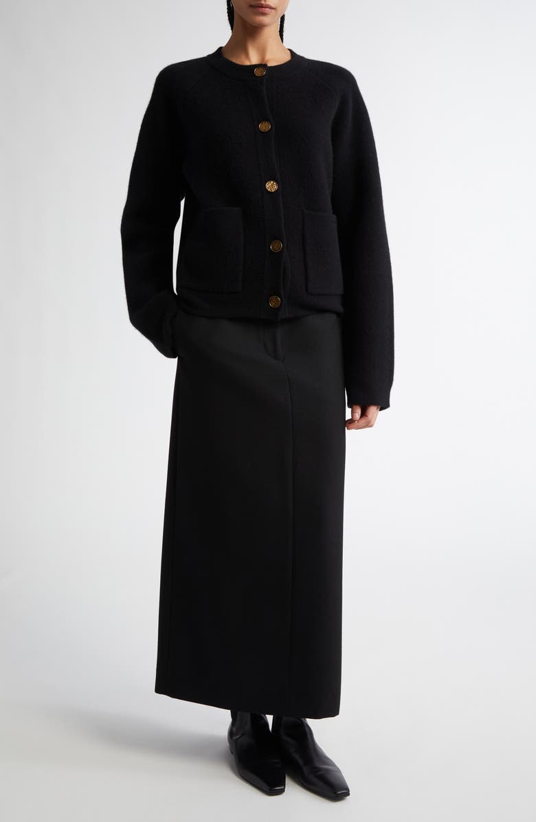 TOTEME Low Waist Straight Skirt, Alternate, color, Black