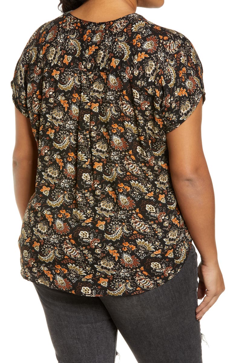 Treasure & Bond Print V-Neck Top, Alternate, color,