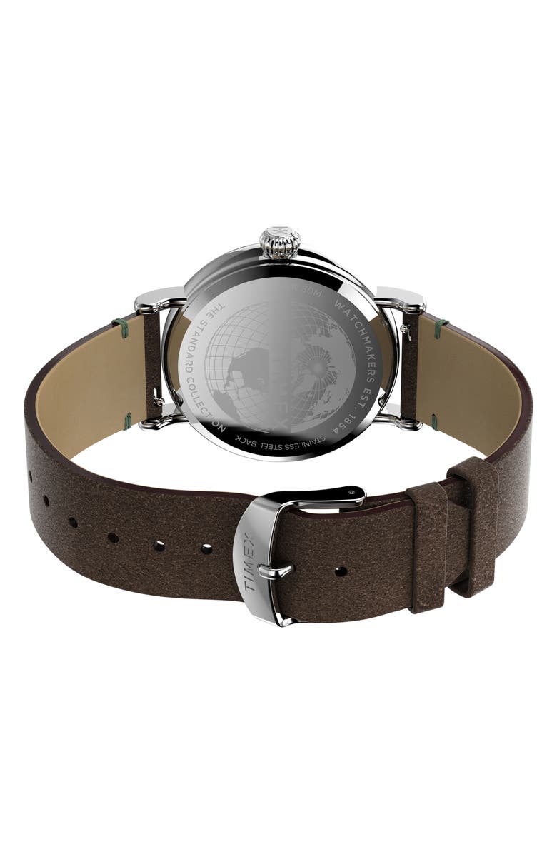 Timex<sup>®</sup> Standard Leather Strap Watch, 40mm, Alternate, color, 