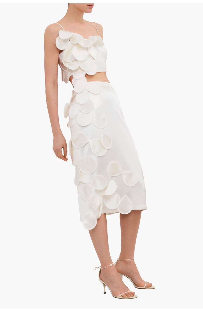 Malva Florea Wedding-Style Mini Top With Floral Appliques, Alternate, color, Ivory