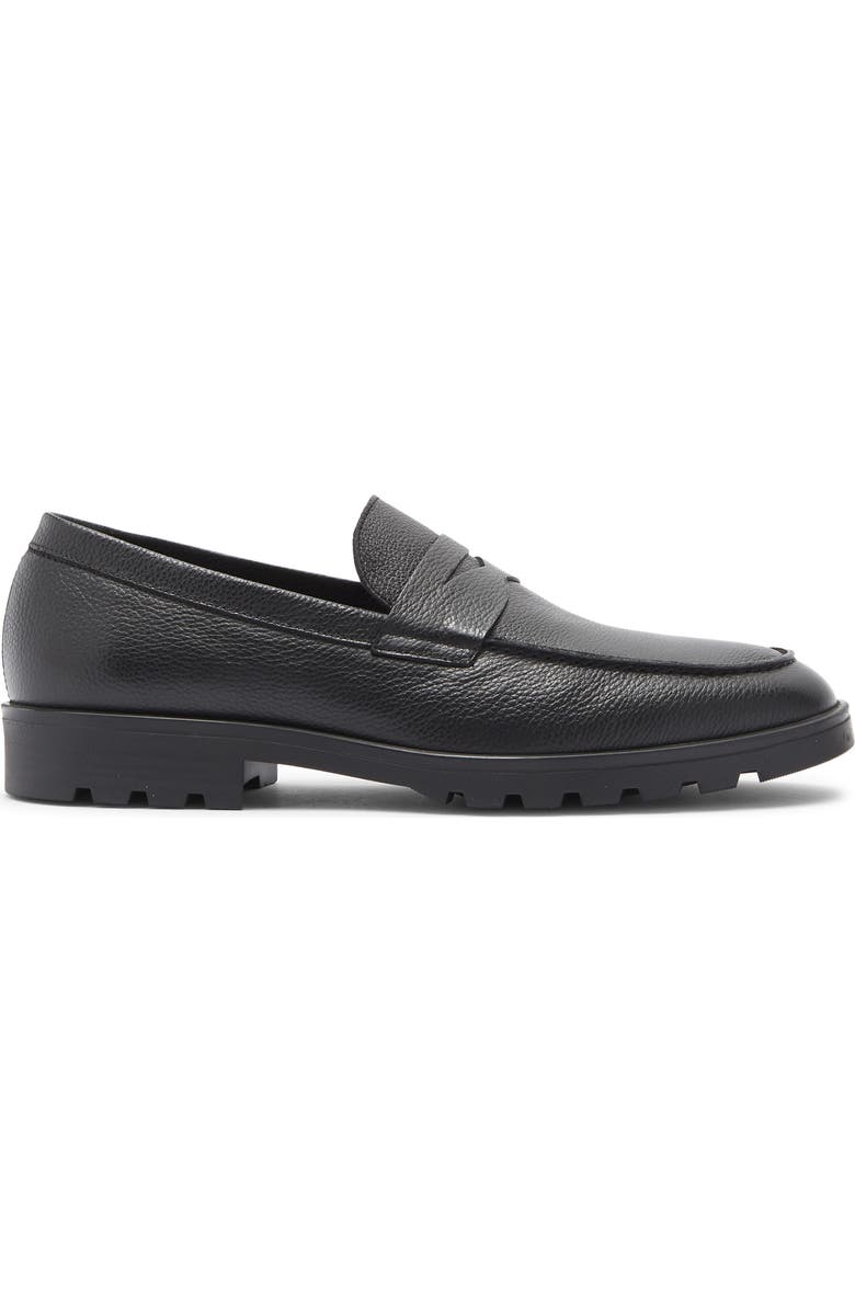 TO BOOT NEW YORK Orman Lug Sole Penny Loafer, Alternate, color, Tumbled Zeus Black