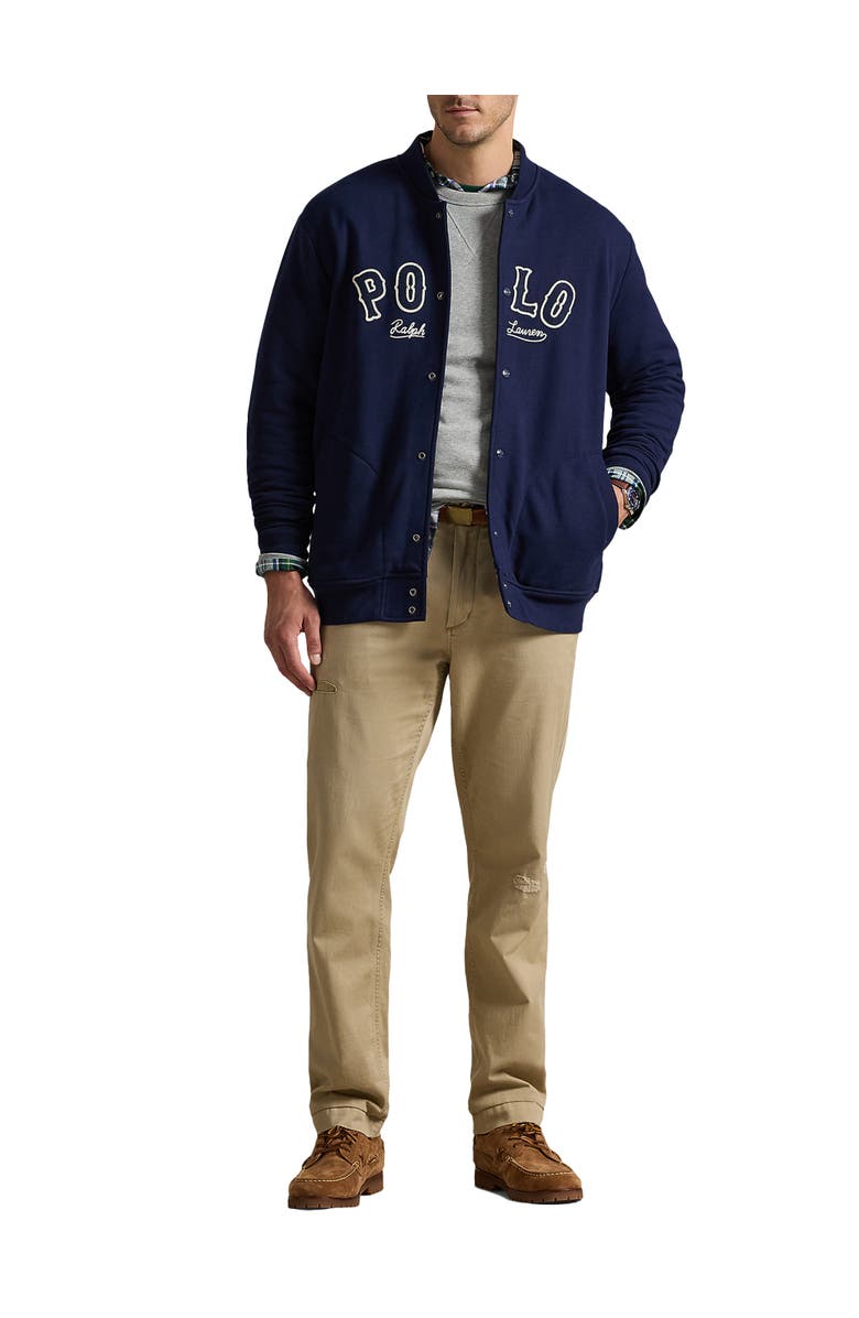 Polo Ralph Lauren Big & Tall Knit Baseball Jacket, Alternate, color, Cruise Navy