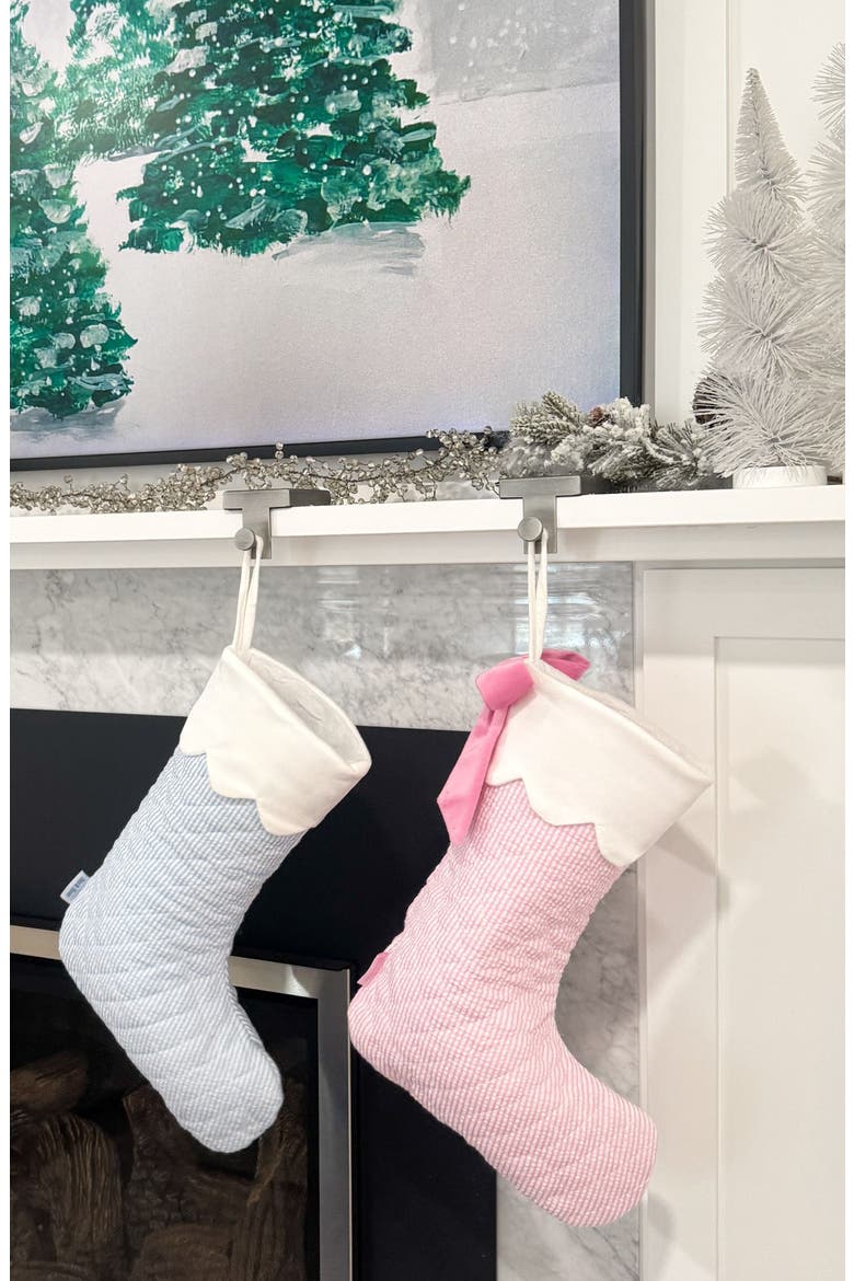 Quilted Christmas Stocking, Alternate, color, Pink