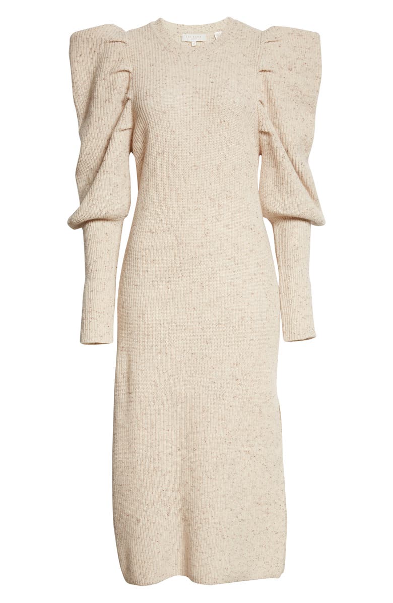 Ted Baker London Marnia Puff Sleeve Wool Blend Midi Sweater Dress, Alternate, color,