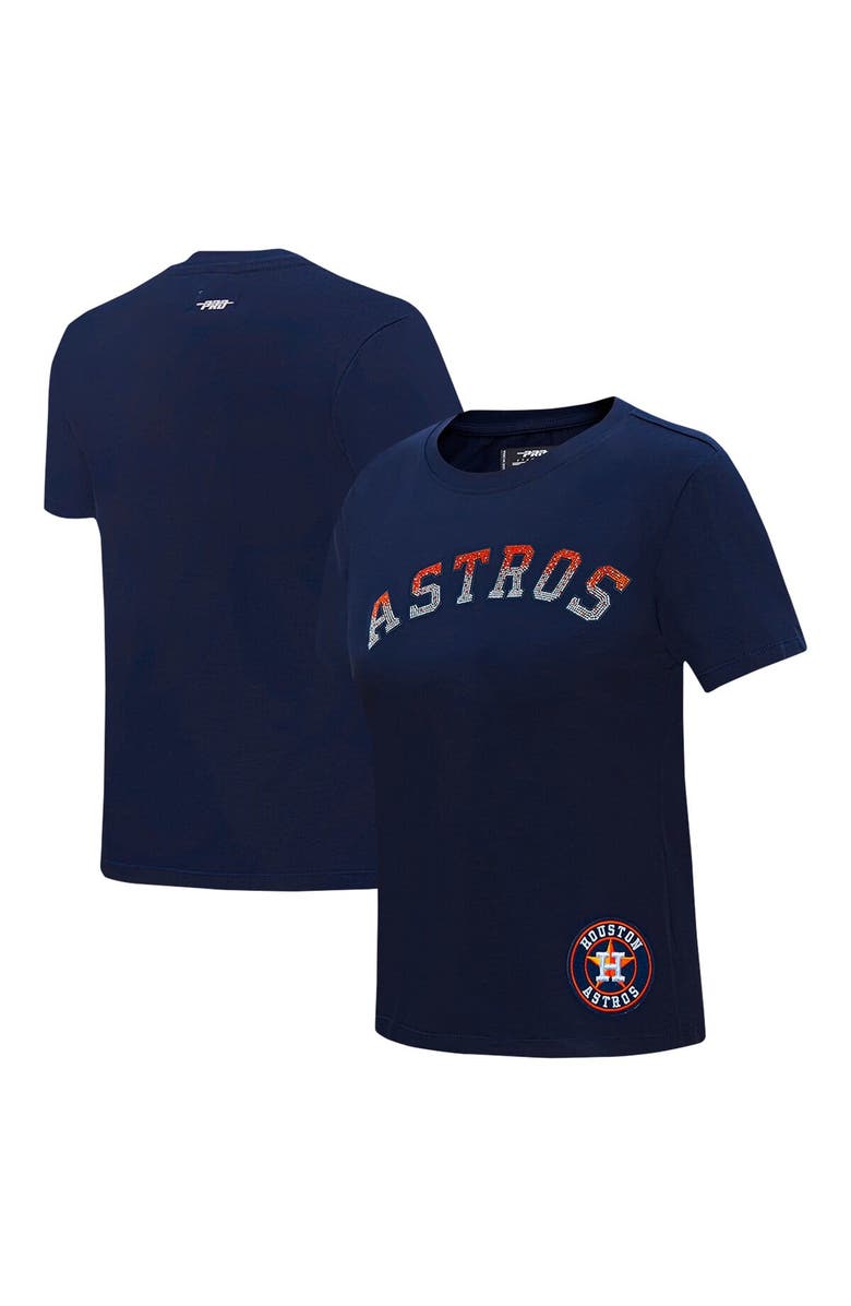PRO STANDARD Women's Pro Standard  Navy Houston Astros Rhinestone Slim Fit T-Shirt, Alternate, color, Navy