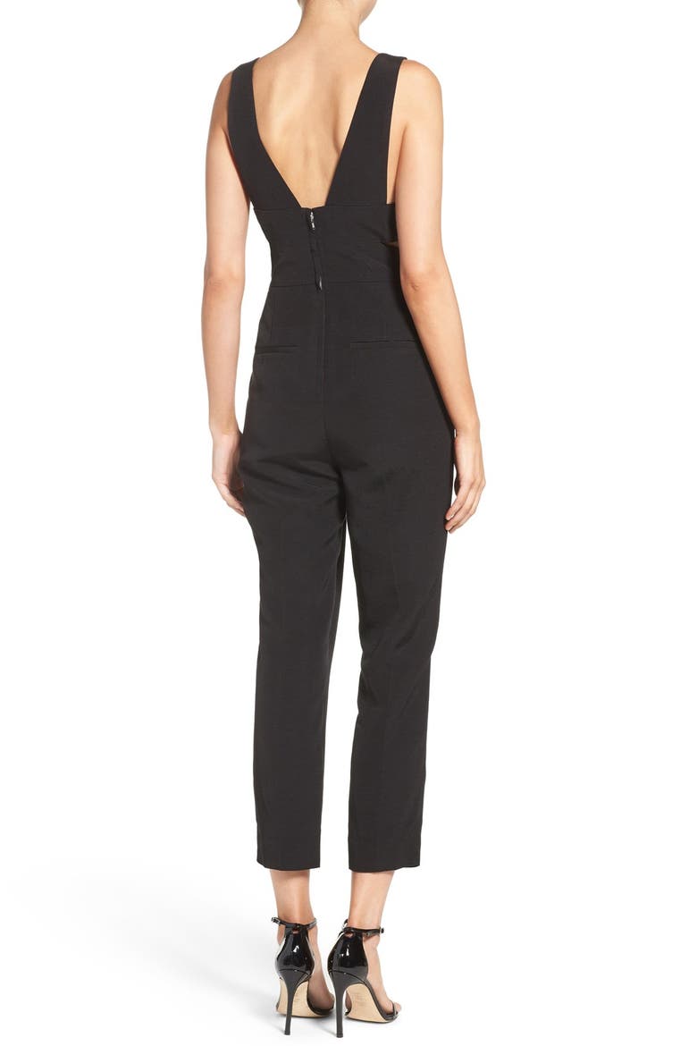 'Delvigne' Crop Jumpsuit, Alternate, color, BLACK
