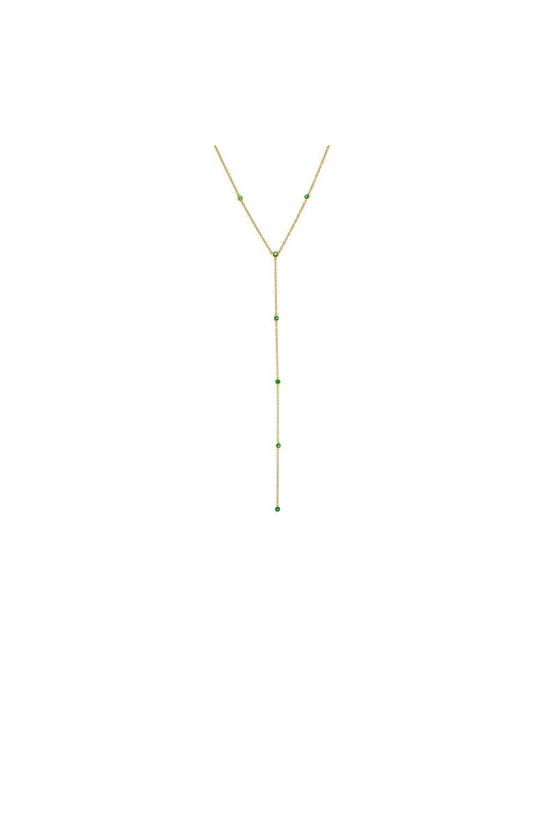 BY ADINA EDEN Colored Diamond By The Yard Lariat, Main, color, Emerald Green