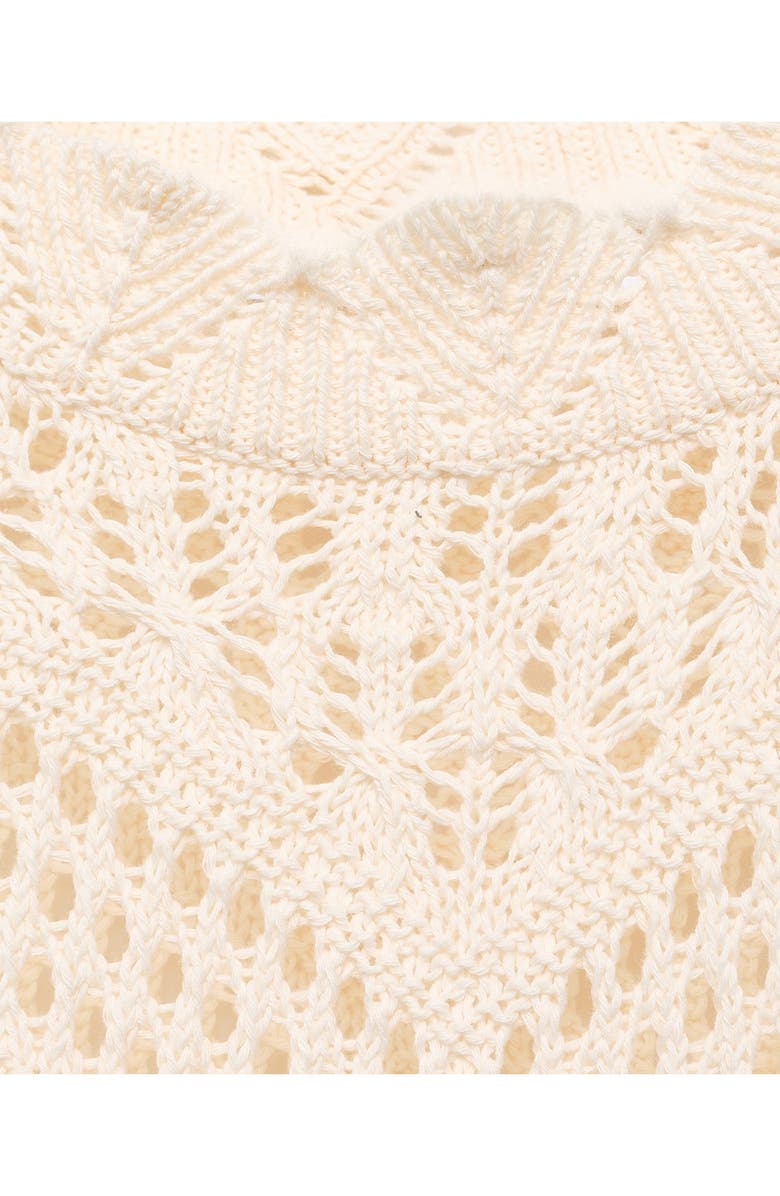 MANGO Espina Open Stitch Sweater, Alternate, color, Ecru