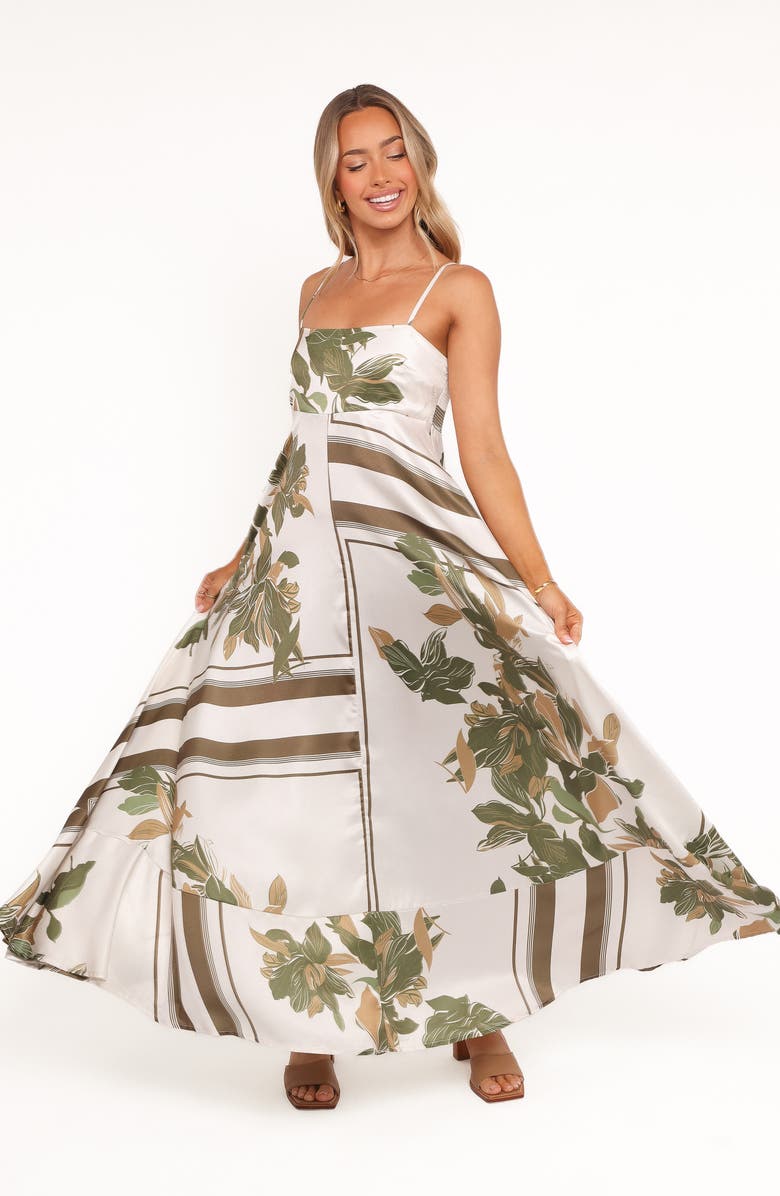 Petal & Pup Elanor Print Sleeveless Maxi Dress, Alternate, color, Olive Print