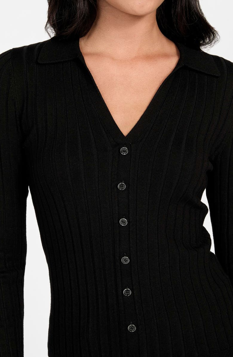 GUESS Miranda Rib Cardigan, Alternate, color, Black