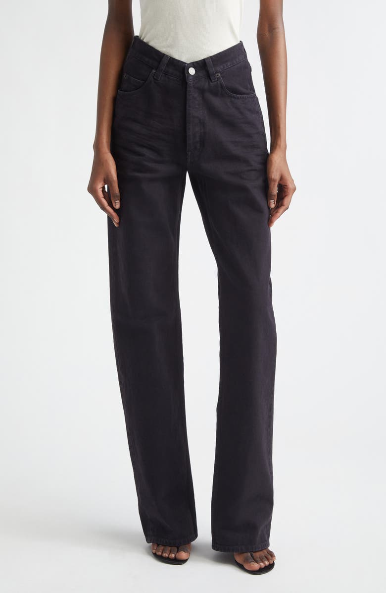 Saint Laurent V-Waist Wide Leg Jeans, Main, color, 