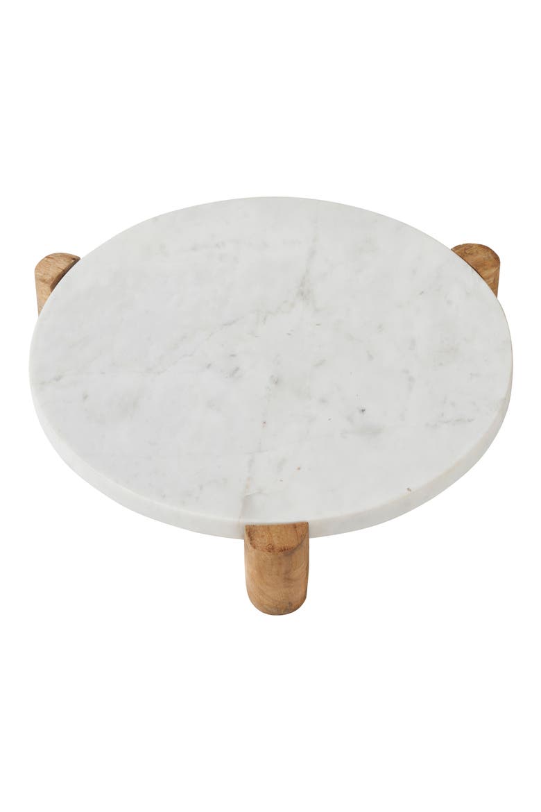 Marble & Wood Tray, Alternate, color, WHITE