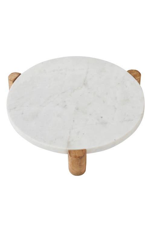 Renwil Marble & Wood Tray In White