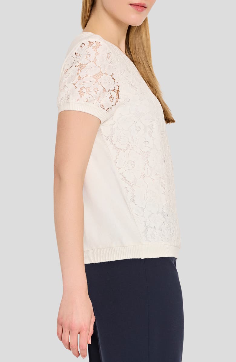 Tahari ASL Lace Front Sweater, Alternate, color, Ivory