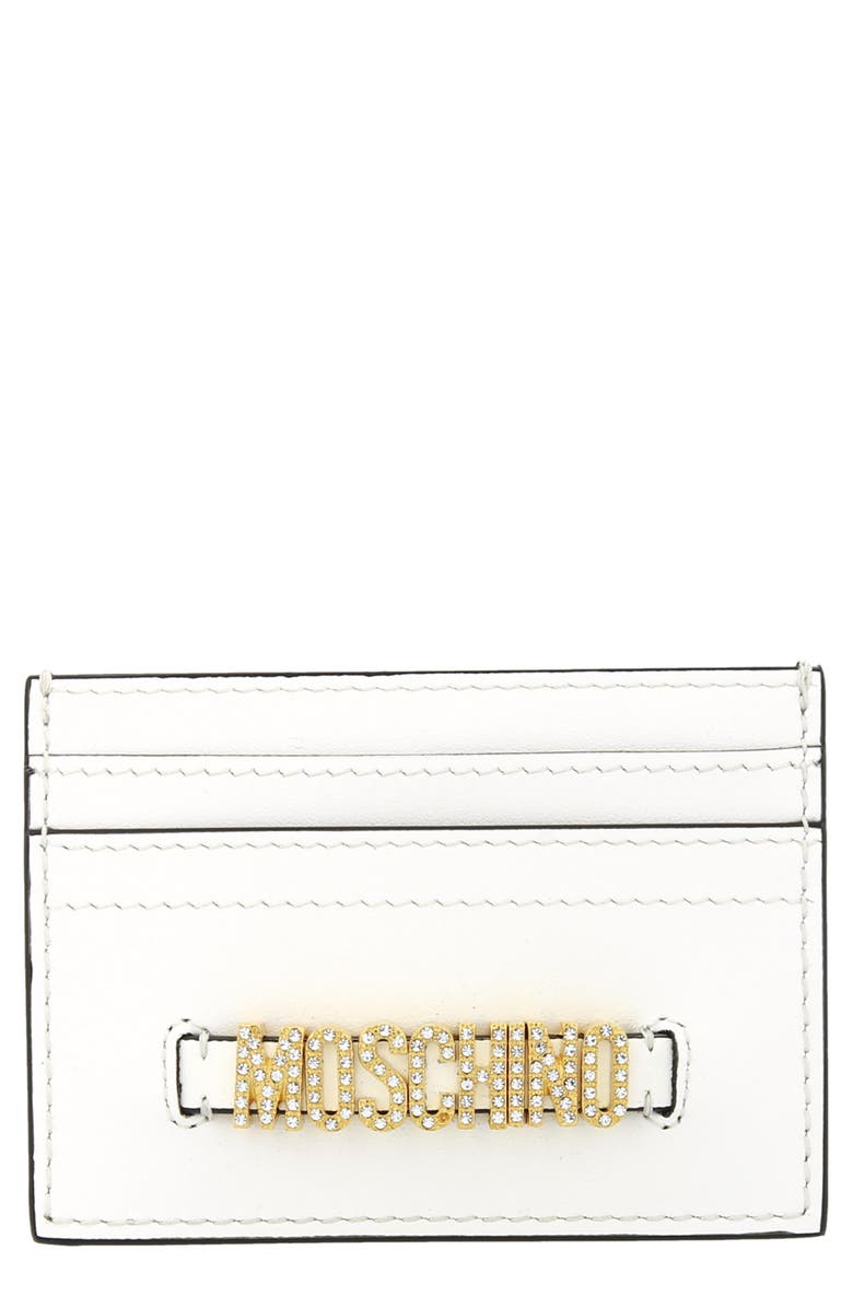 Moschino Logo Card Case, Main, color, 