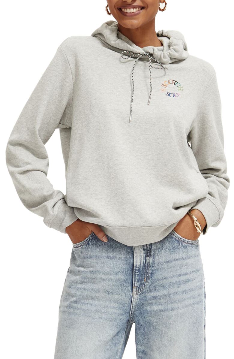 Scotch & Soda Logo Cotton Hoodie, Main, color,