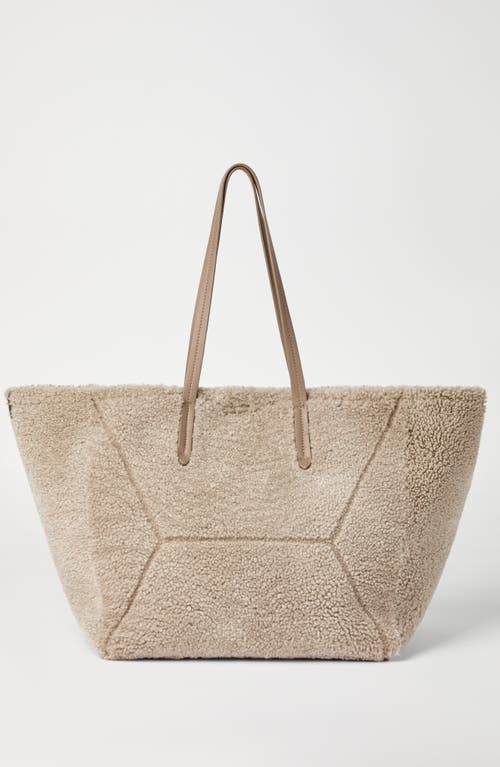 Brunello Cucinelli Shearling Bc Duo Bag In Brown