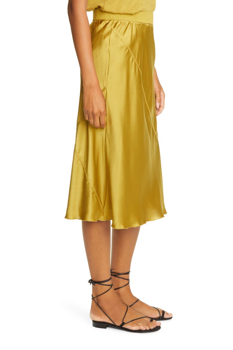 Pull-On Silk Skirt, Alternate, color, ANTIQUE GOLD