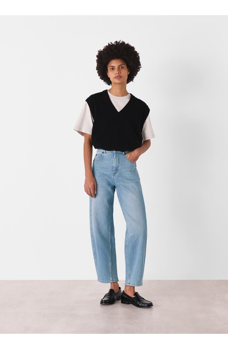 Whistles Stretch Barrel Leg Jean, Alternate, color, Light Wash