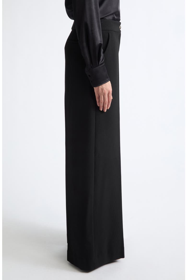Palais Stretch Suiting Wide Leg Pants, Alternate, color, BLACK