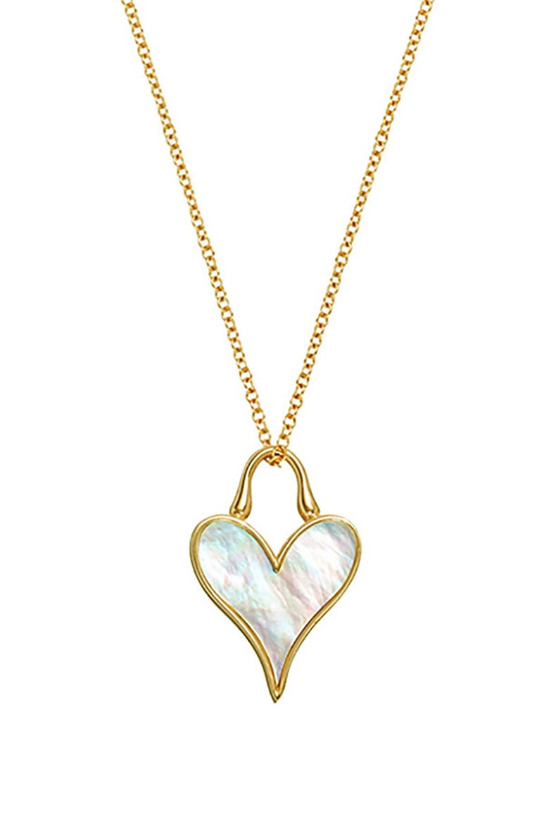 LoveLock Heart Pendant 18K Yellow Gold & Mother-of-Pearl – 12mm, Main, color, 18K YELLOW GOLD