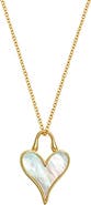 Roseate LoveLock Heart Pendant 18K Yellow Gold & Mother-of-Pearl – 12mm