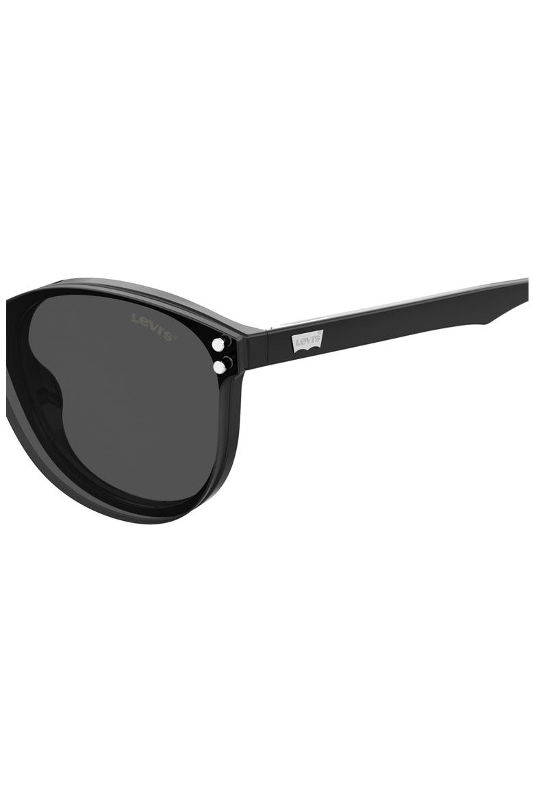 53mm Round Sunglasses, Alternate, color, BLACK