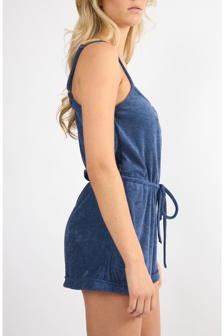 The Coastal Terry Cloth Cover-Up Shirtdress, Alternate, color, NAVY