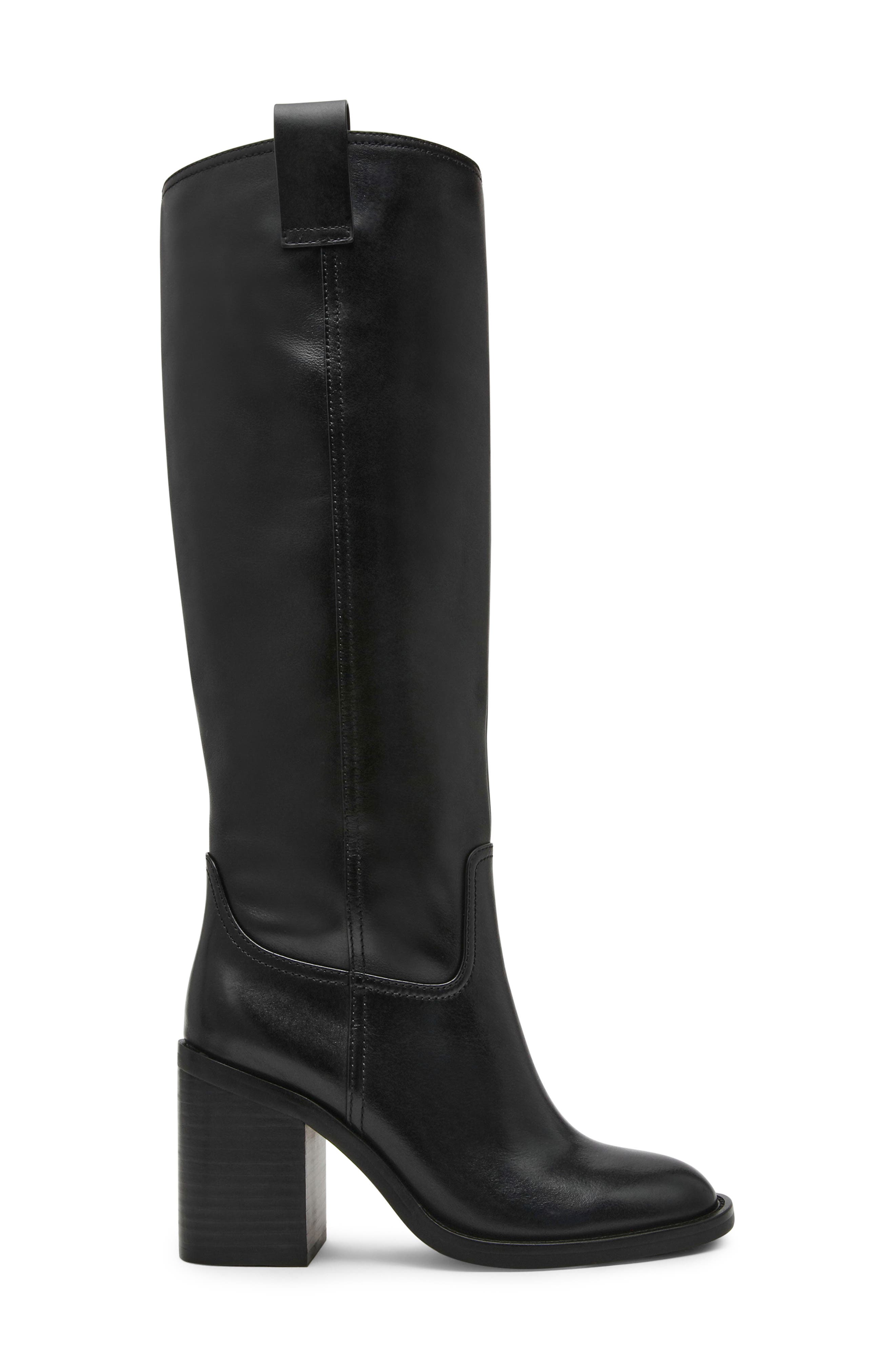 Posey Knee High Boot, Alternate, color, BLACK LEATHER