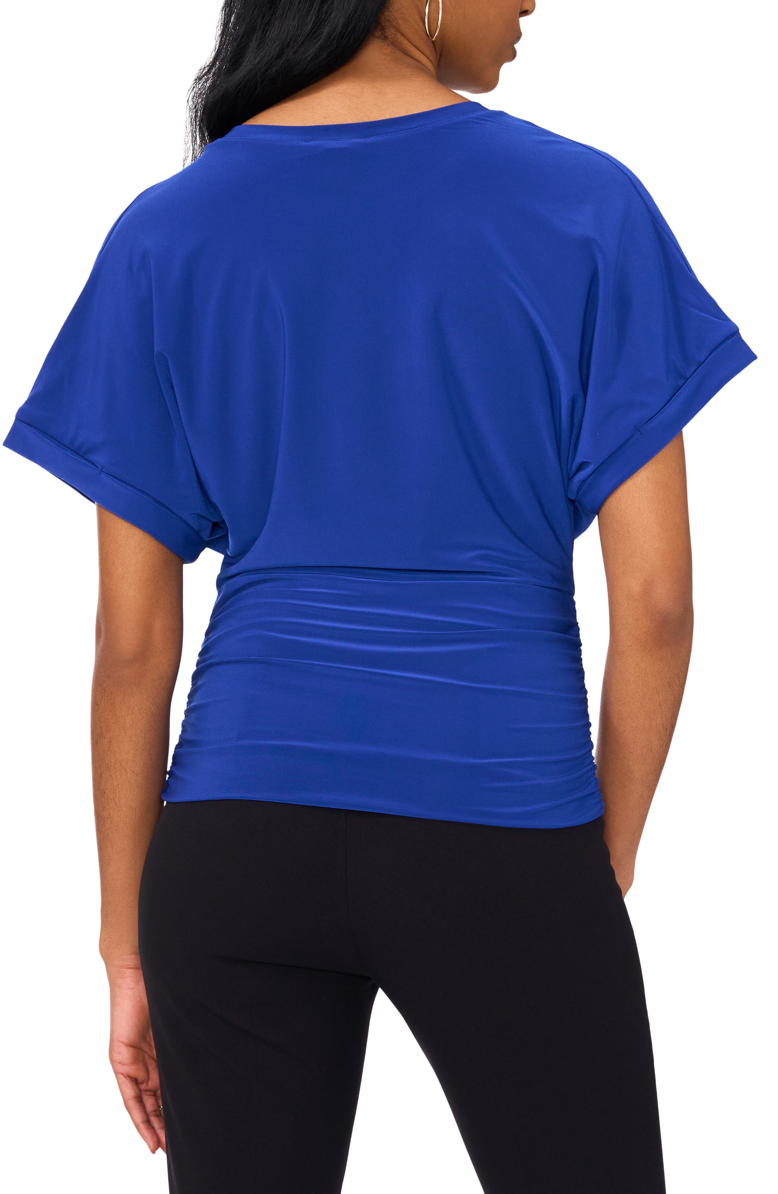 Solid Ruched Knit Top - image 2