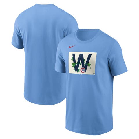 Men's Nike Light Blue Chicago Cubs Alt Ivy W Flag T-Shirt